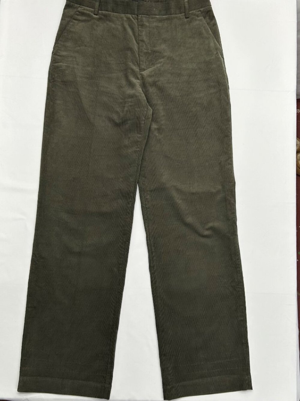 Banana Republic Womens Tall 12 Olive Green Corduroy Straight-Leg Pants